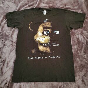 FIVE NIGHTS at FREDDY'S Tee NWOT Black Graphic SS Cotton Size Youth M (10 - 12)